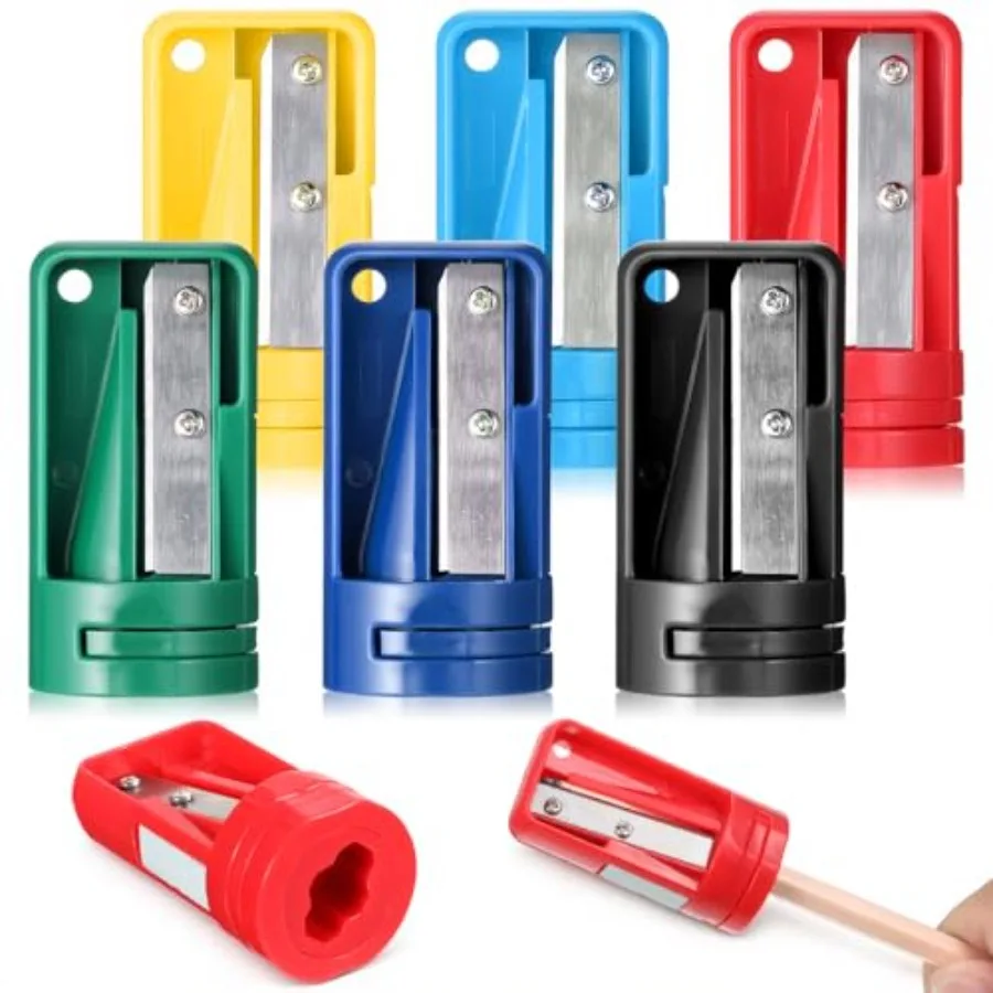 

6Pack Carpenter Pencil Sharpener Colourful Manual Woodworking Pencil Sharpeners Cutter Portable Woodwork Pencils Cutter Pencils