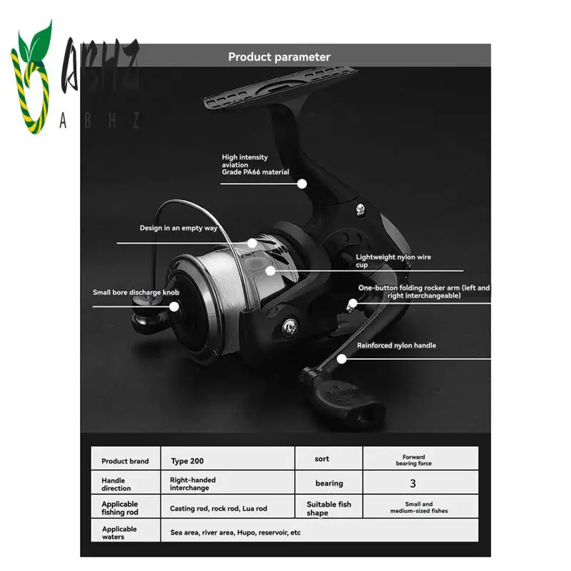 

Тип ABHZ-200, спиннинговая катушка, передаточное число, рыболовная катушка, удочка Luya, рыболовное колесо для окуня и щуки, аксессуары