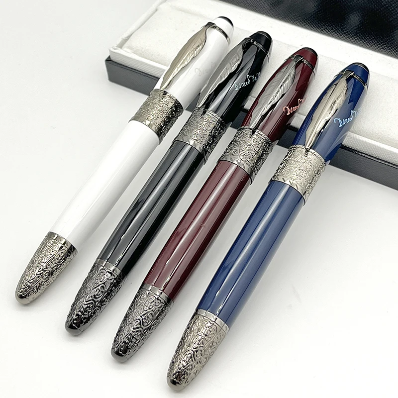 Lanlan MB Luxury Design Fountain Rollerball Pens Daniel Defoe Maple Clip Blance With Serial Number