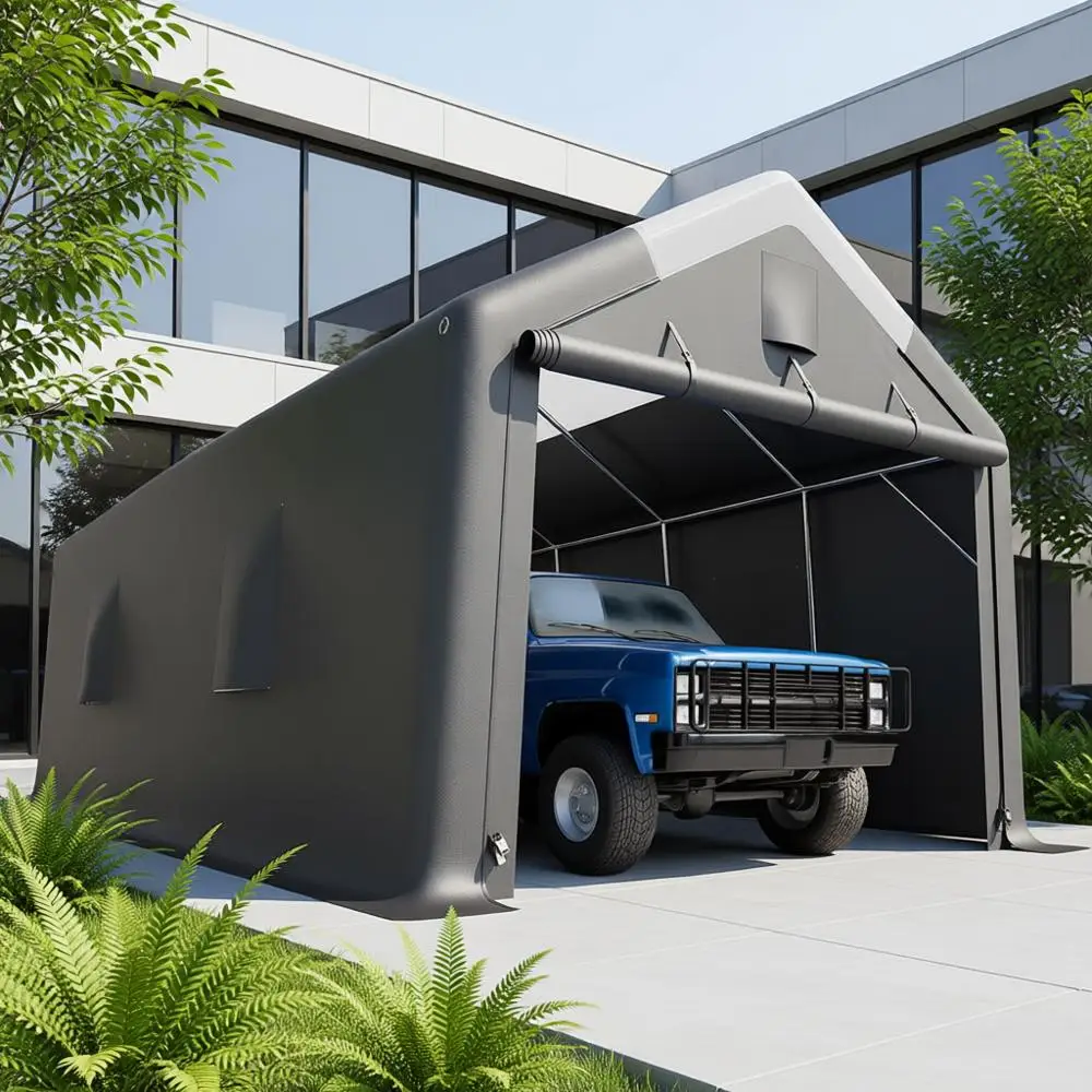 

All-Weather 12x20 Heavy-Duty Portable Garage for Cars, RVs, and ATVs with Translucent Roof and Weatherproof Storage