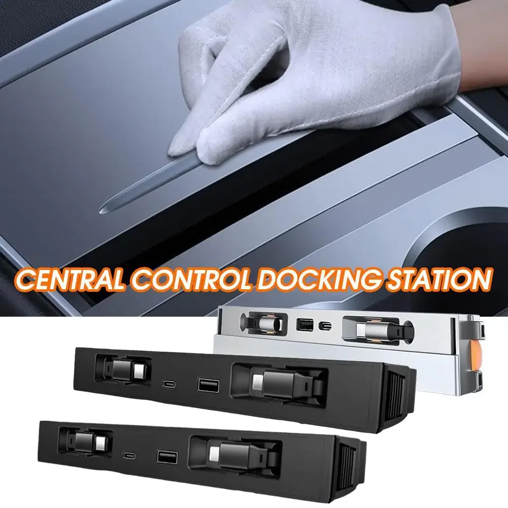 

Автомобильная центральная док-станция управления для Tesla Model Y Juniper 2025, быстрое зарядное устройство, USB-удлинитель, адаптер для зарядки, доступ к электропитанию