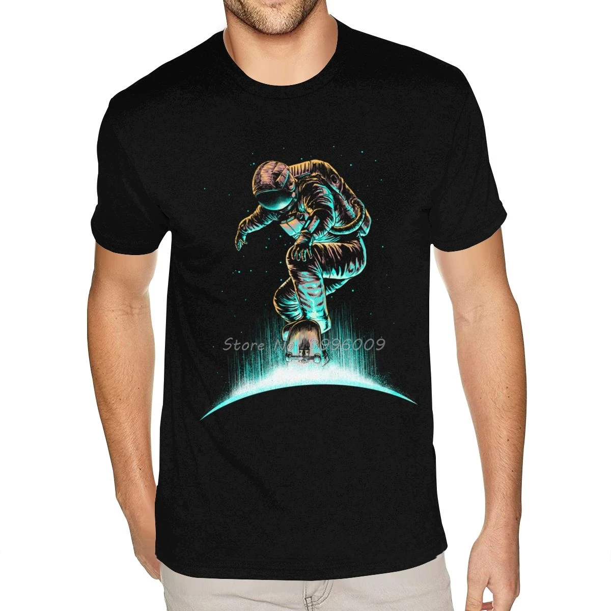 

2025 new model Space Skating TshirtHarajuku T-Shirt For Men Fashion cotton T-shirt Men's Clothing Unisex Tops Streetwear