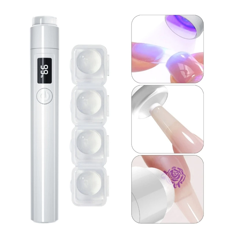 Lâmpada portátil para unhas, luz led para unhas com suporte, secagem rápida, secador unhas para salão beleza