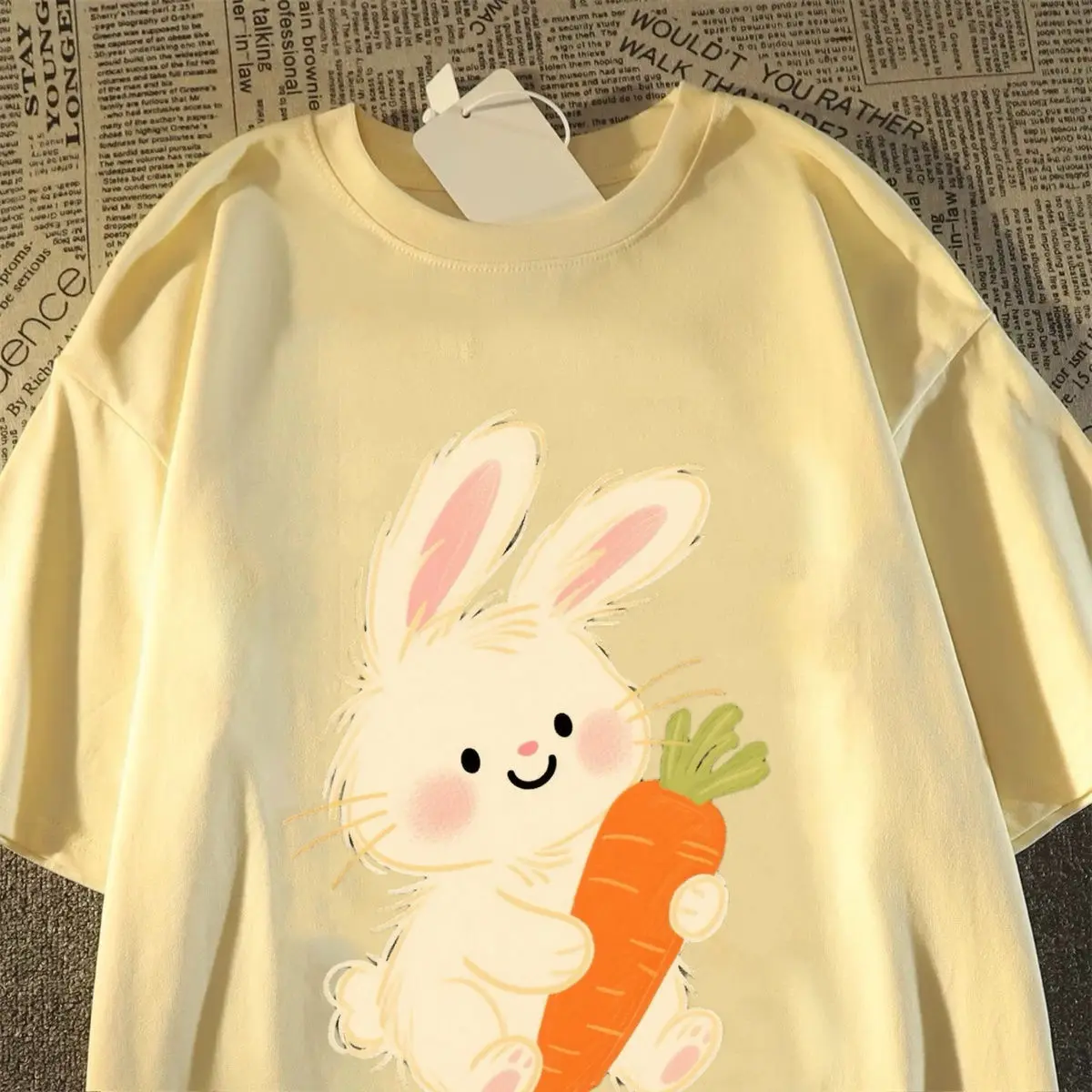 تي شيرت قطني حلو ورائع بأكمام قصيرة للرجال والنساء 2025 طلاب الصيف فضفاض بنصف كم