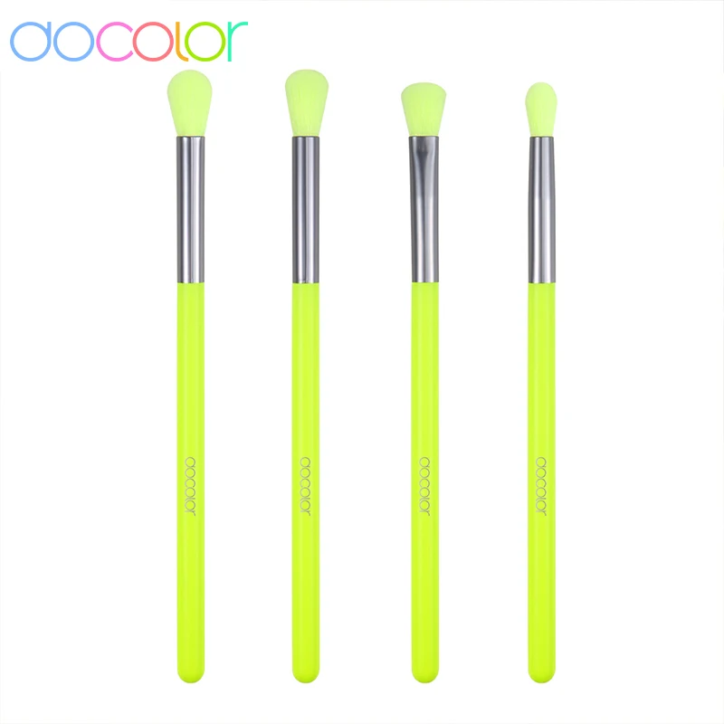 Docolor Makeup Brushes Set 4pcs Eye Shadow Blending Eyeliner Eyelash Eyebrow Make up Brushes Professional Eyeshadow Neon Brush