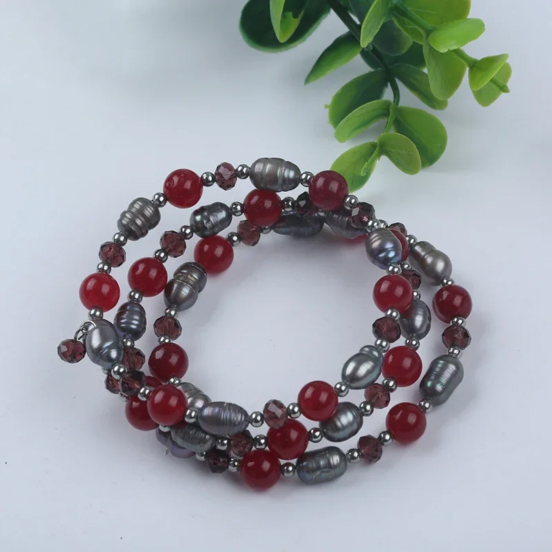 Factory Sale Classic 3-layer Mixed Color Freshwater Pearl Bracelet