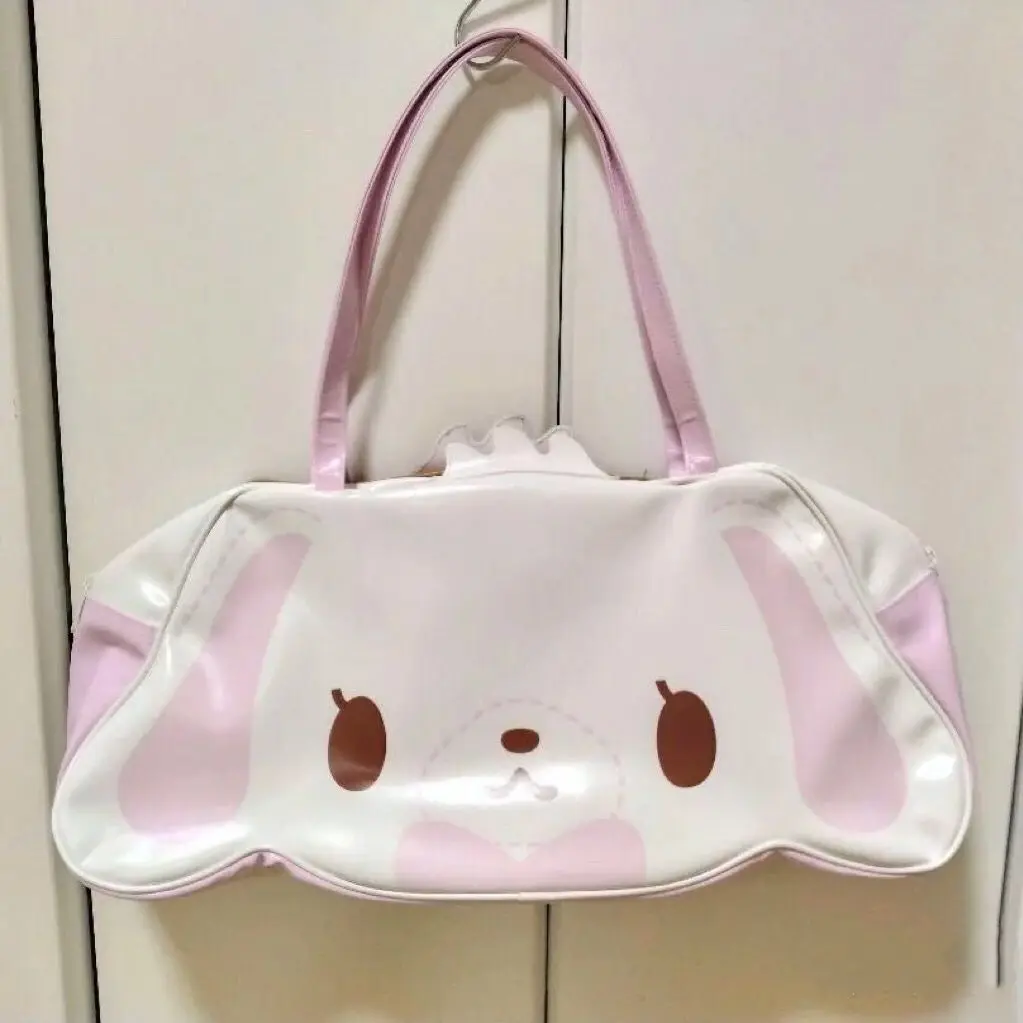 Sanrio Kawaii Cute Sugarbunnies Bag Pink Double Sided Pu Handbag Single Shoulder Bag With Large Capacity Ins Gift For Girls