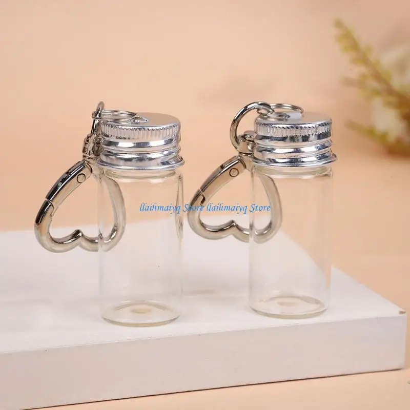 573B 5 Piece Elegant Mini Glass Bottle Keychain Perfect For Hope And DIY Projects