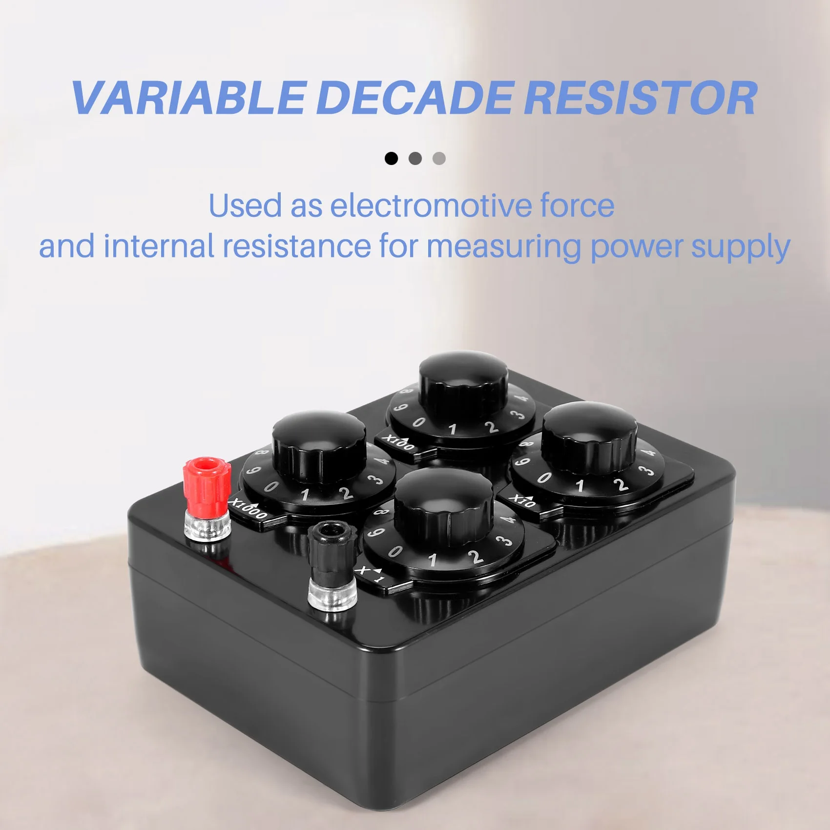 Caja de resistencia Simple de 0-9999 Ohm, instrumento de enseñanza de resistencia de década Variable de precisión