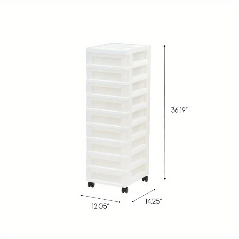 I9 Ящик Узкий пластиковый ящик для хранения с органайзером, белый