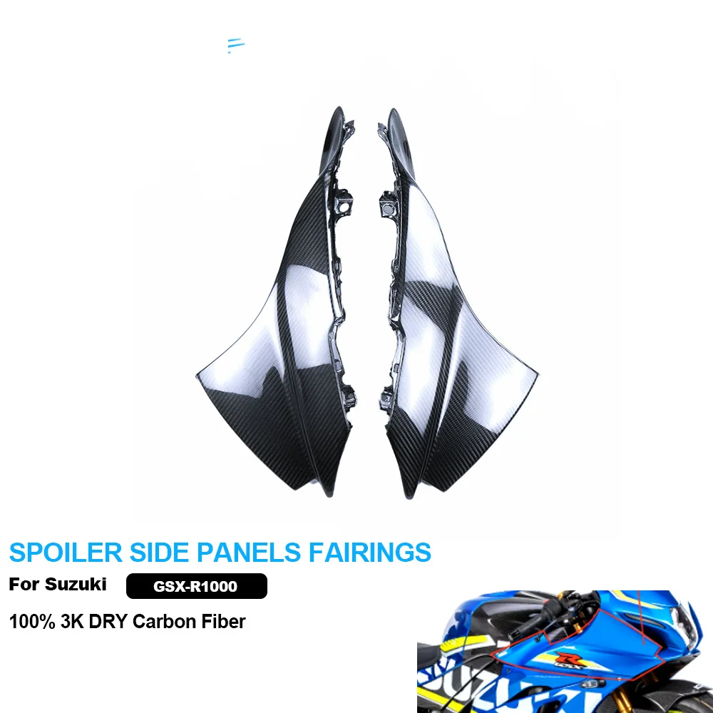 AKOSO Acessórios para Motocicleta em Fibra de Carbono 100% 3K, Painéis Laterais e Carenagens para Suzuki GSXR1000 2017+