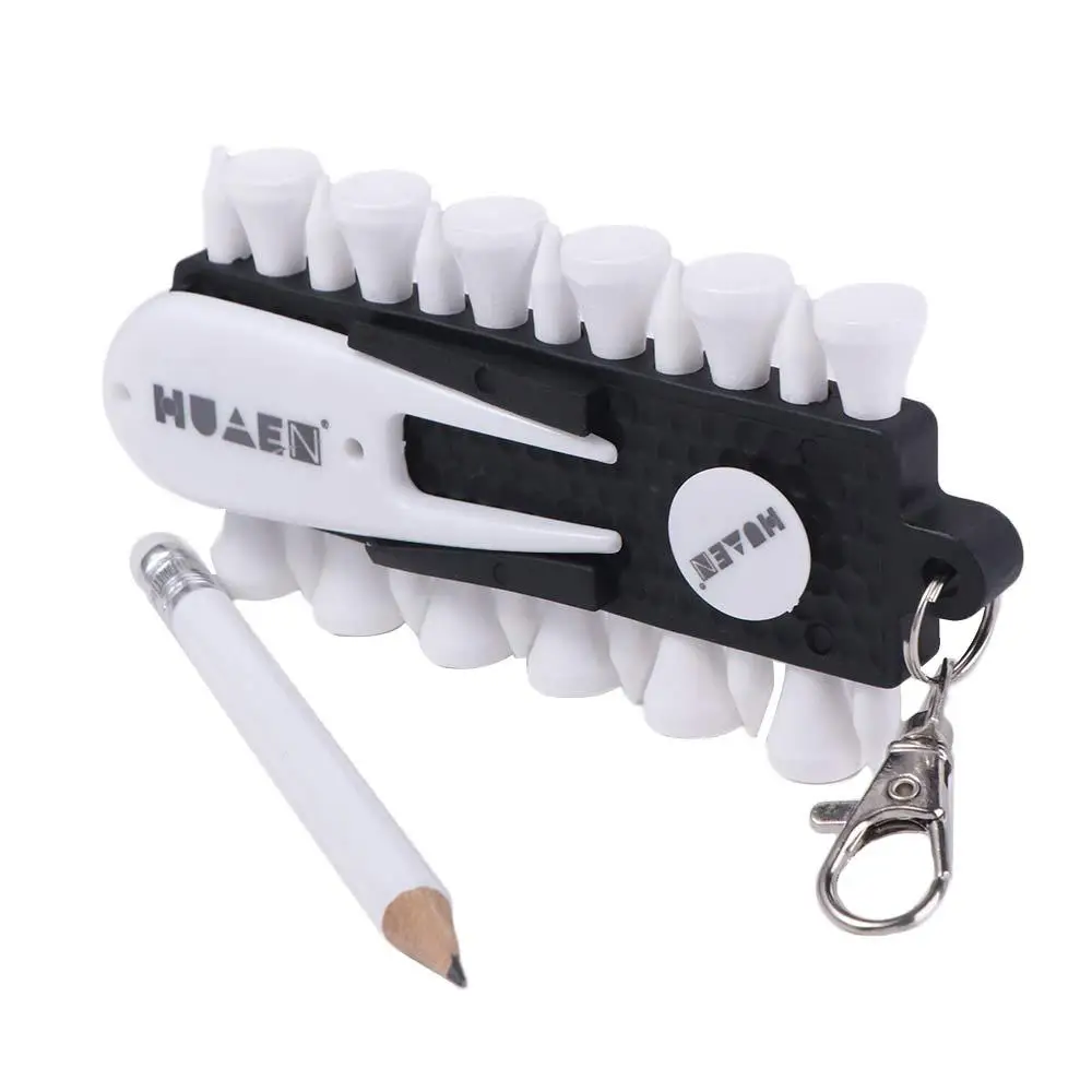 

Divot Repair Tool Golf Tees Rack Storage Device Replacement Golf Tees Holder Marking Pencil 12pcs Tees Green Fork Golf