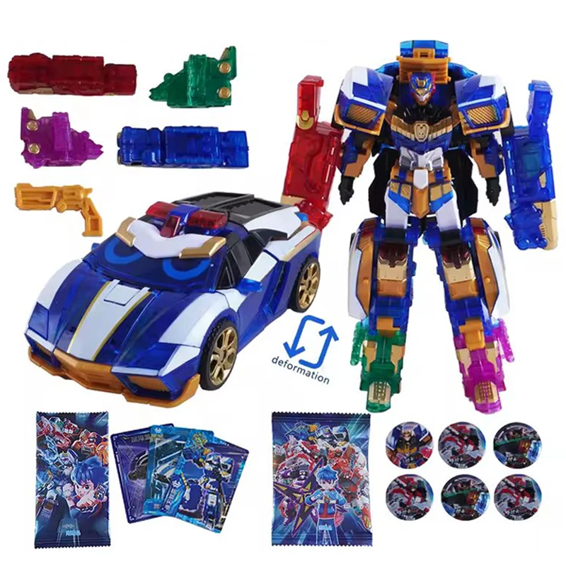 在庫変換おもちゃ金属カードボット消防車ヘビーアイアントレーラー貨物トラック変換ロボット車フィギュア少年ギフト