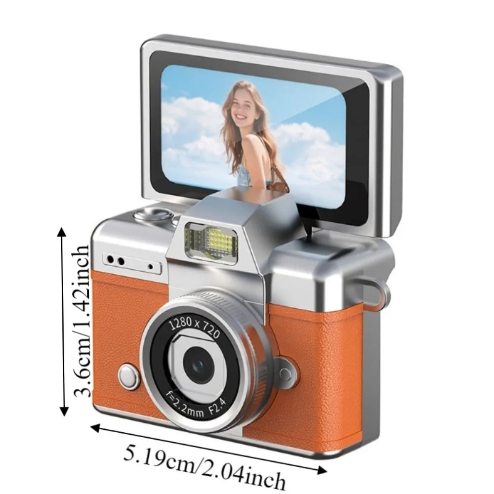 Cámara de Llavero con Pantalla de 1.47 Pulgadas y Rotación de 180° °   Mini Cámara Digital con Pantalla Abatible y Correa para el Cuello, HD 1080P, Cámara para Selfies con Pantalla Abatible
