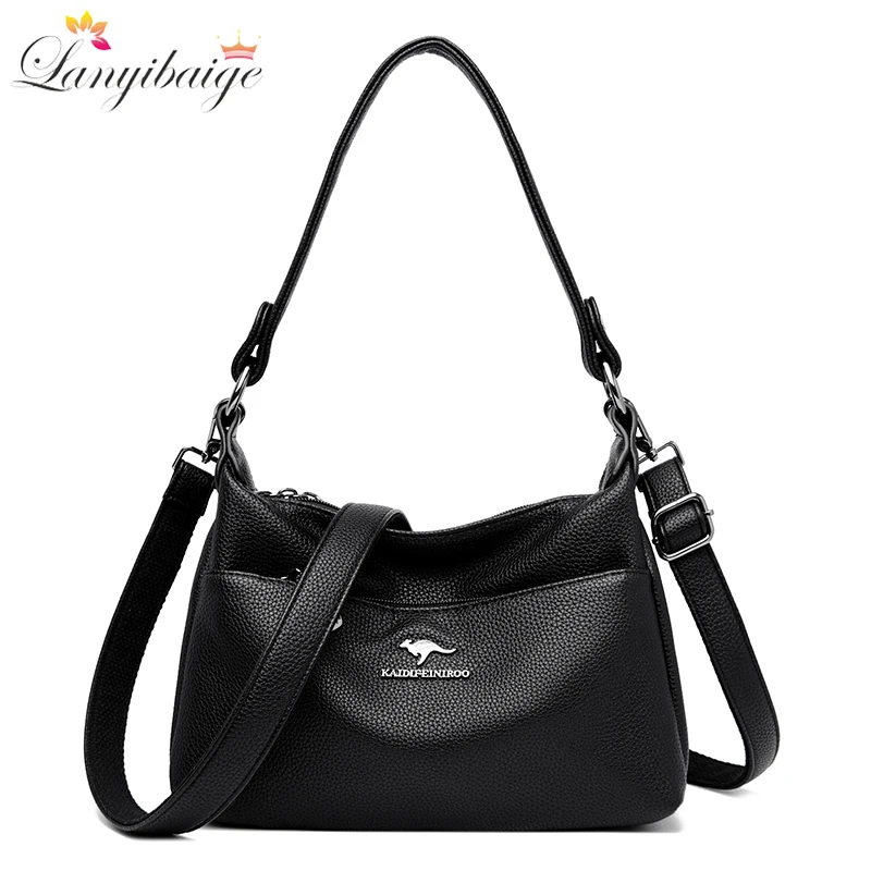 

High Quality Soft Genuine Leather Messenger Bag Women Cow Leather Handbag Luxury Satchel Female Shoulder Crossbody Sac Lady Tote