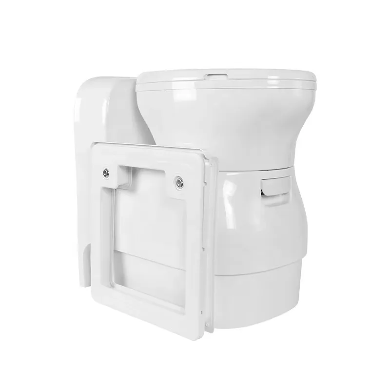 RV Electric Toilet with Hatch & Pull Water Tank Portable Caravan Cassette Toilet for Camper Motorhome Travel Trailer
