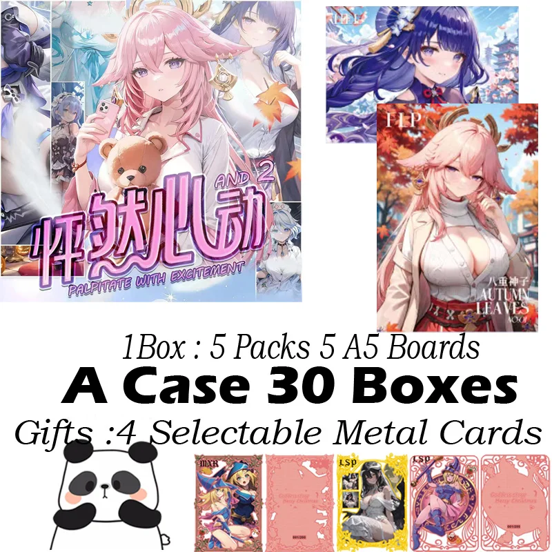 A5 Size Goddess Card Palpitate With Excitement 2 Hobby Collection Game Waifu Board Xinhai Hutao Doujin Booster Box Fold Card Toy