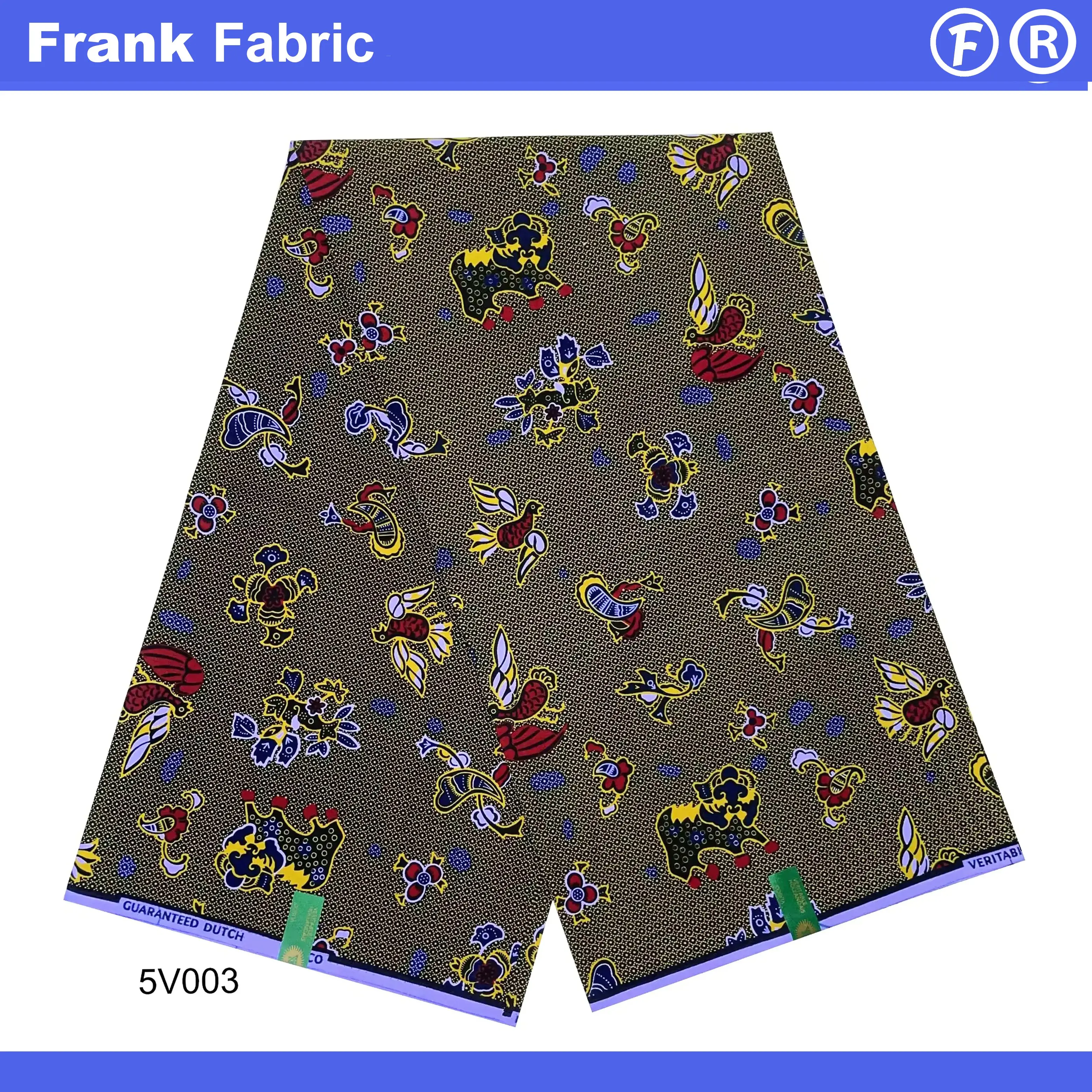 

6 ярдов африканской ткани Hollandais Batik, высокое качество, настоящая мягкая голландская ткань Анкара с восковым принтом, 100 хлопок для платьев FF2508.104