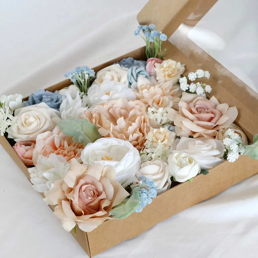 

Artificial Flowers Box Set for DIY Wedding Bouquets Centerpieces Arrangements Party Baby Shower Home Decorations
