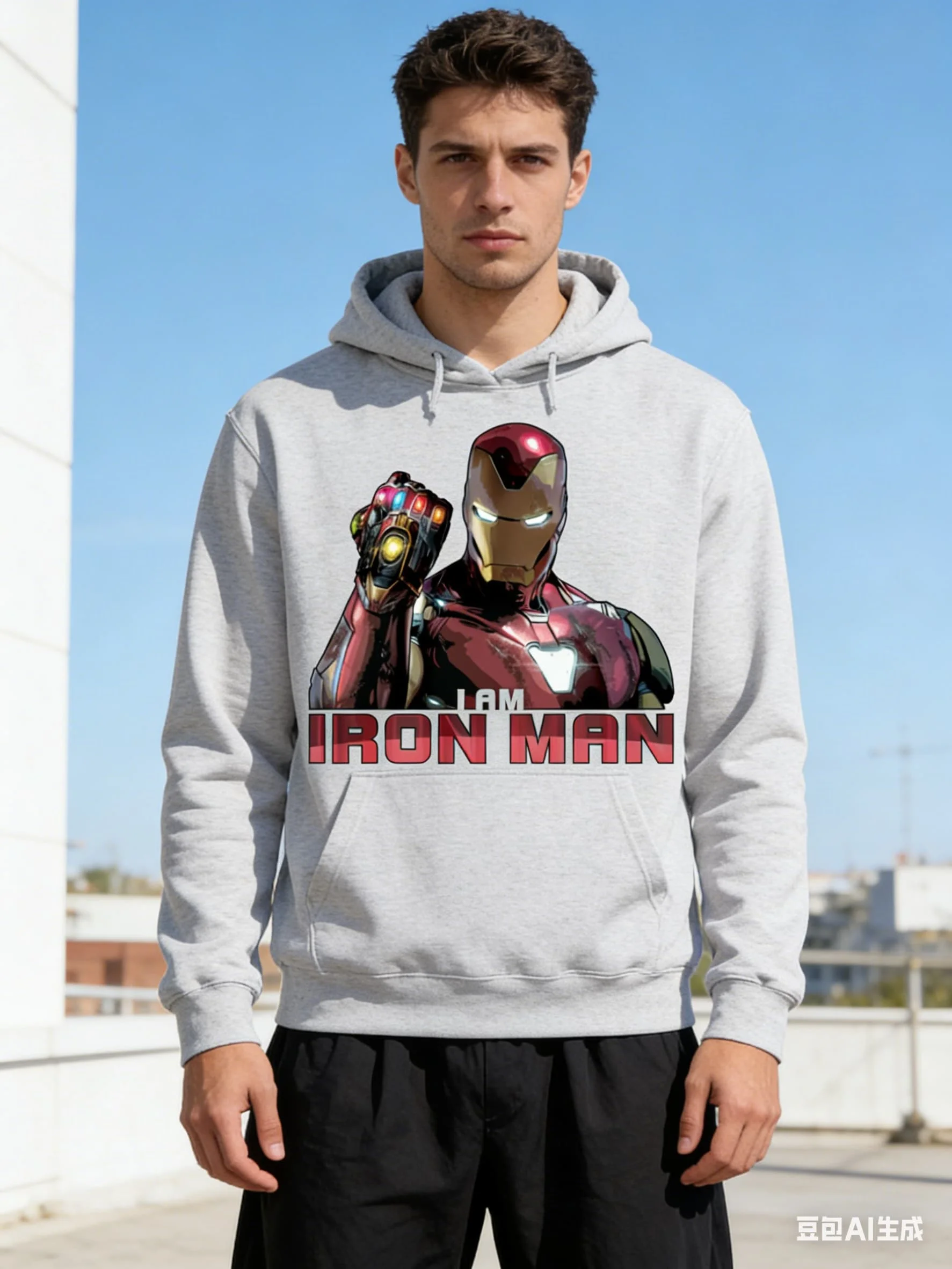 

Marvel Avengers Endgame I Am Iron Man Movie Мужская толстовка Железный человек с принтом Хлопковая женская толстовка с капюшоном Машина Толстовка для родителей и детей