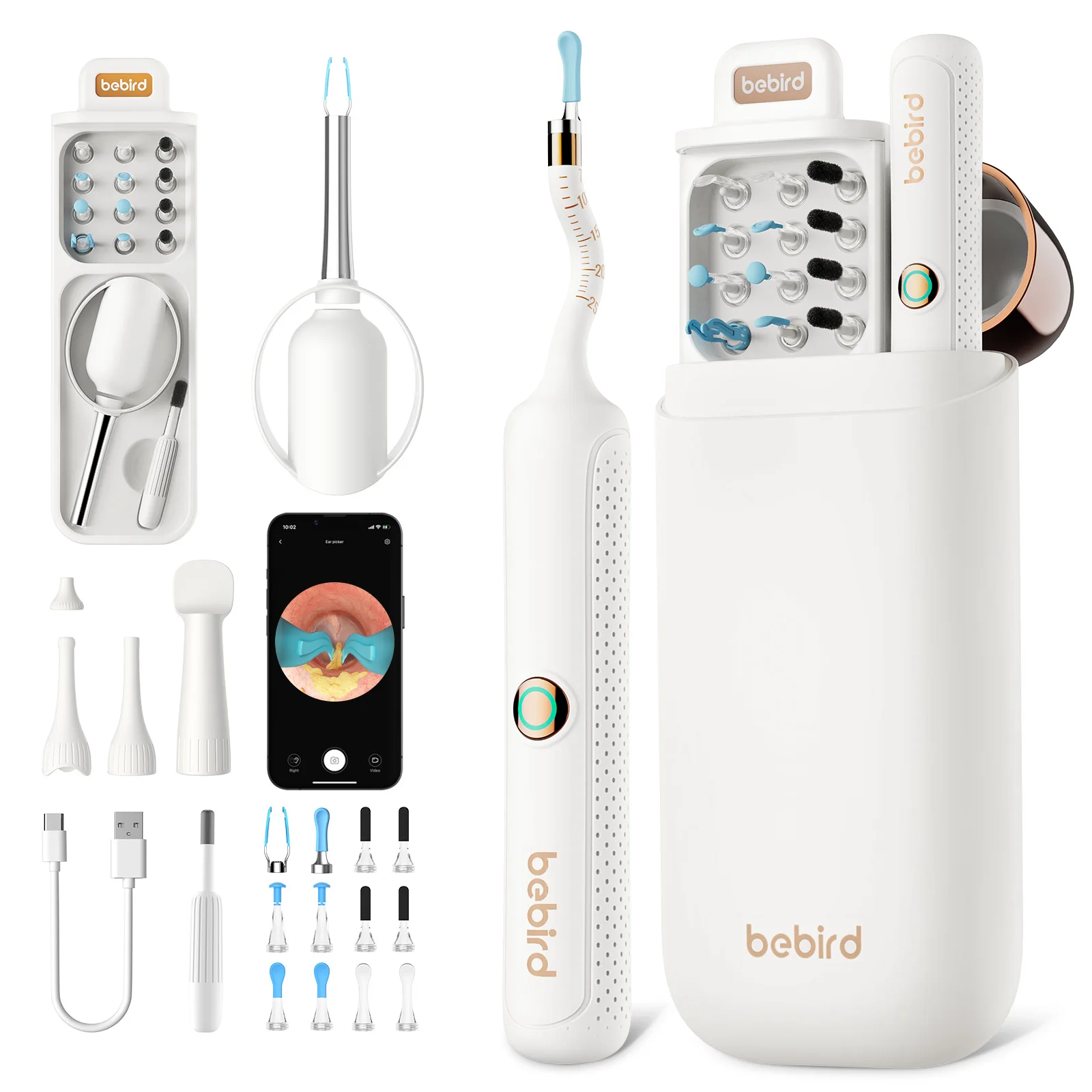 

Bebird EarSight plus R37R I35R Ear Cleaner with Bendable HD Clipable Tweezers Visual Earpick And Earwax Removal Health Care Kits