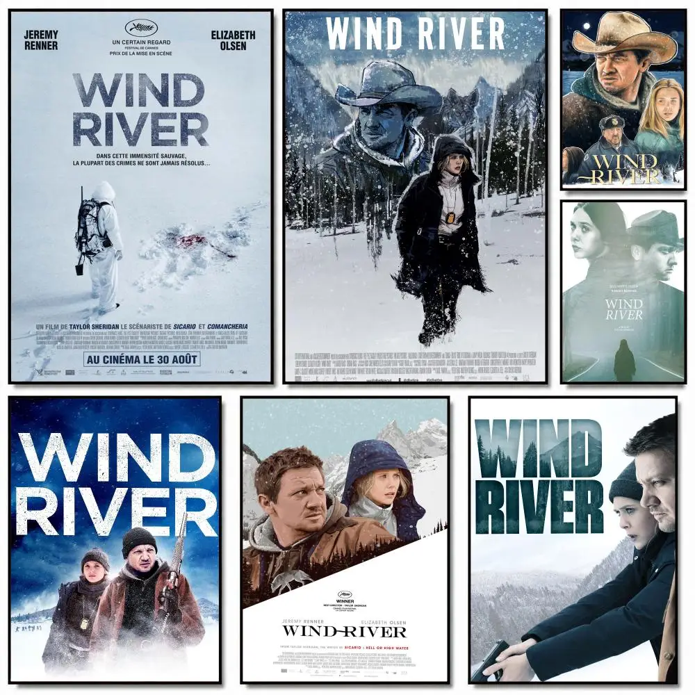 classic movie W-Wind River-R Poster Removable Wall Sticker for Home Cafe Bar Office Interior Decor