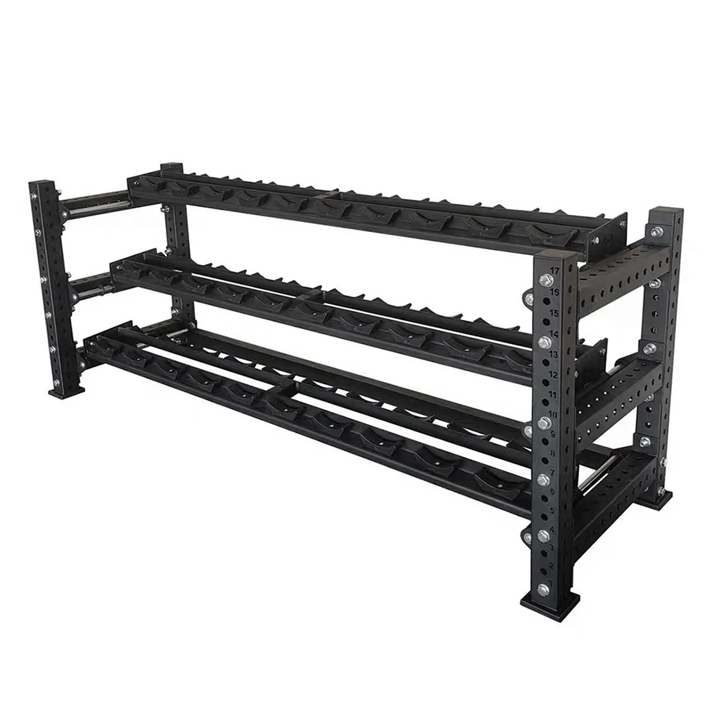 

Коммерческое оборудование для фитнеса, 3 яруса, 15 пар, стеллаж для хранения гантелей для тренажерного зала