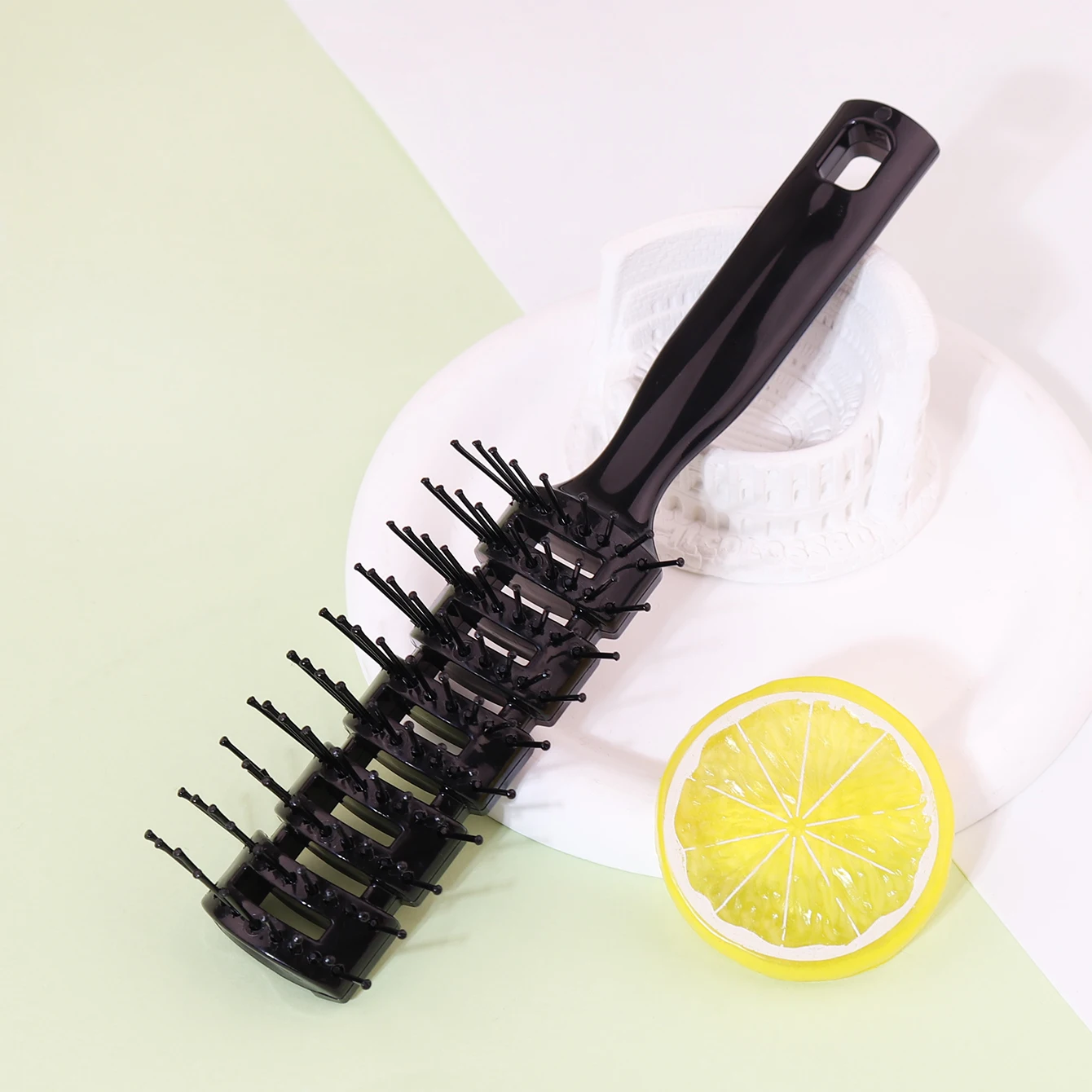 Peine de costilla pequeño, peine de dientes duros y esponjosos, peine de pelo rizado para masaje de ducha para uso doméstico, especial para pelucas de cabello real, 1 ud.
