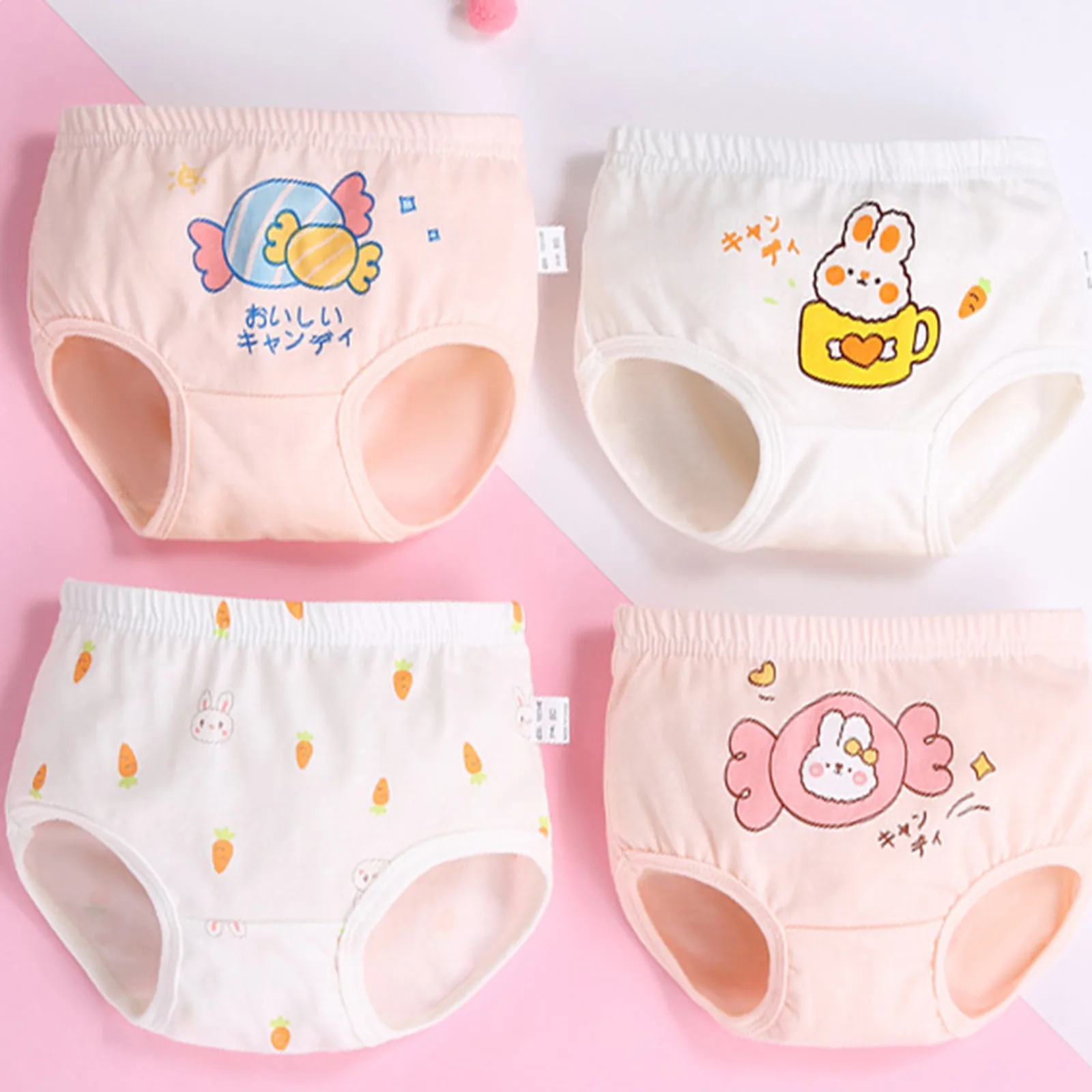 Kids Girls Cool Breathe Panties Lovely Animal Print Children Triangle Underwear Soft Cotton Boxed Briefs For Girls 2-8 Years