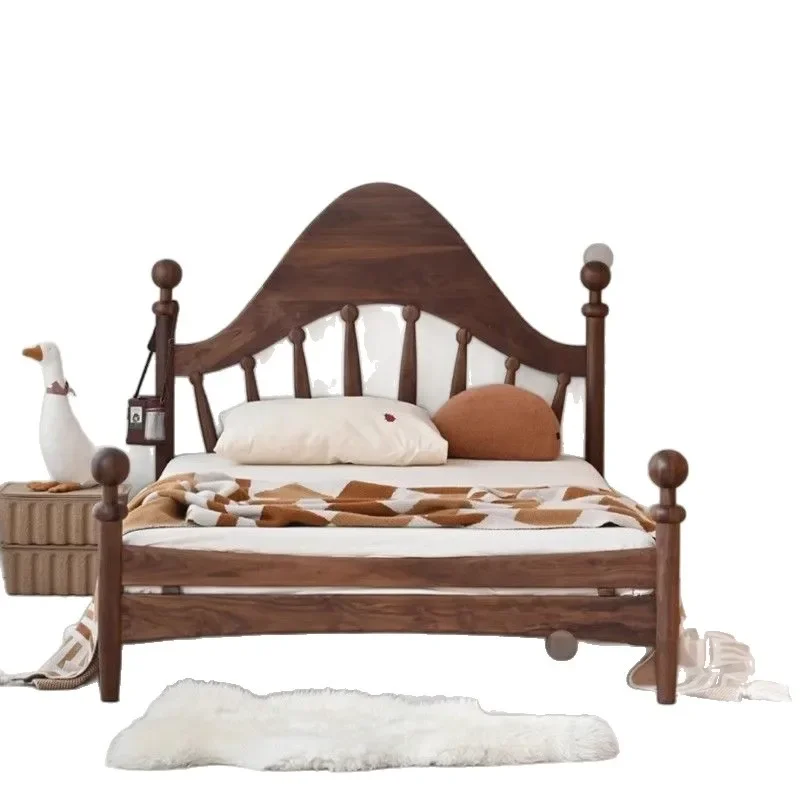 

North American Cherry French Double Modern Simple Full Solid Wood Retro Old Double American Princess