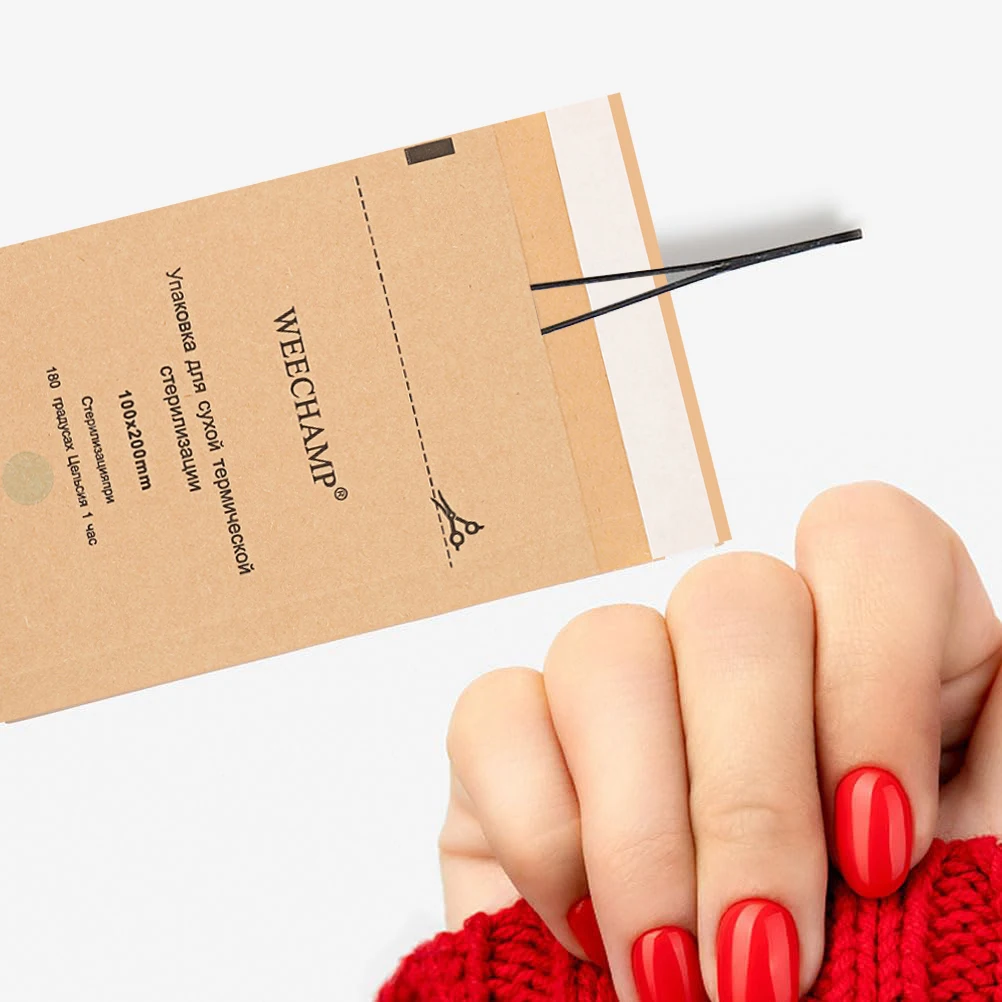 100/50/20/10PCS Kraft Paper Cleaning Bags Disposable Self-Sealing Nail Disinfection Bag Tattoo Supplies Sterilize Pouch Bag