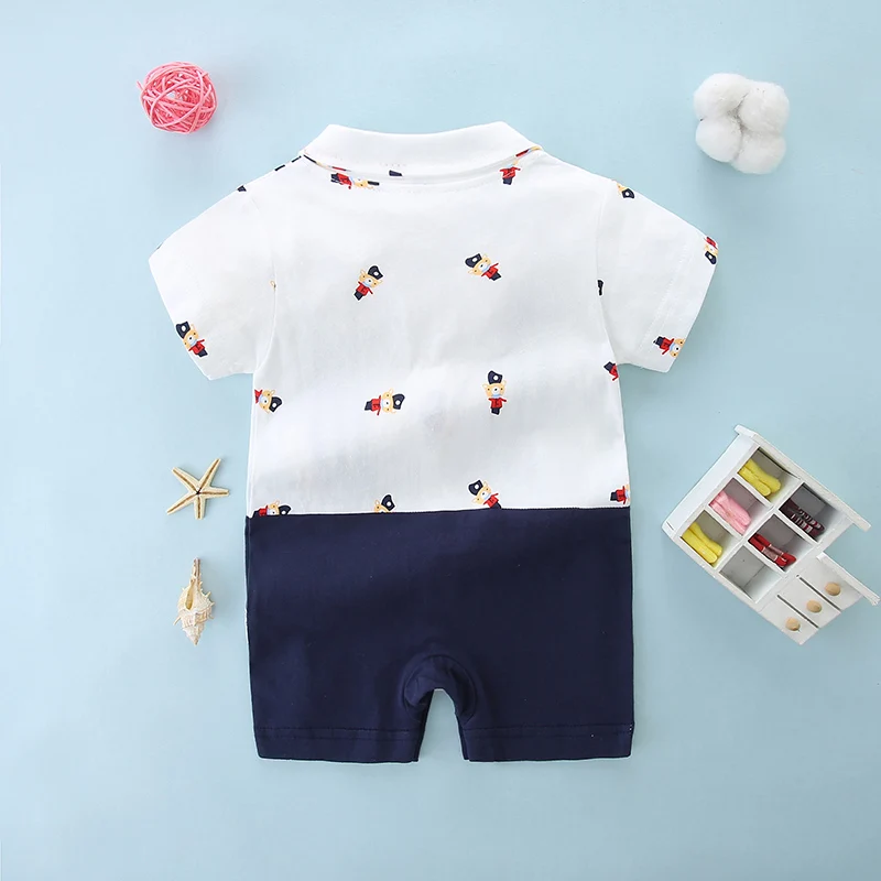 Newborn baby summer clothes for men and women, thin jumpsuits, pure cotton short-sleeved rompers, summer clothes