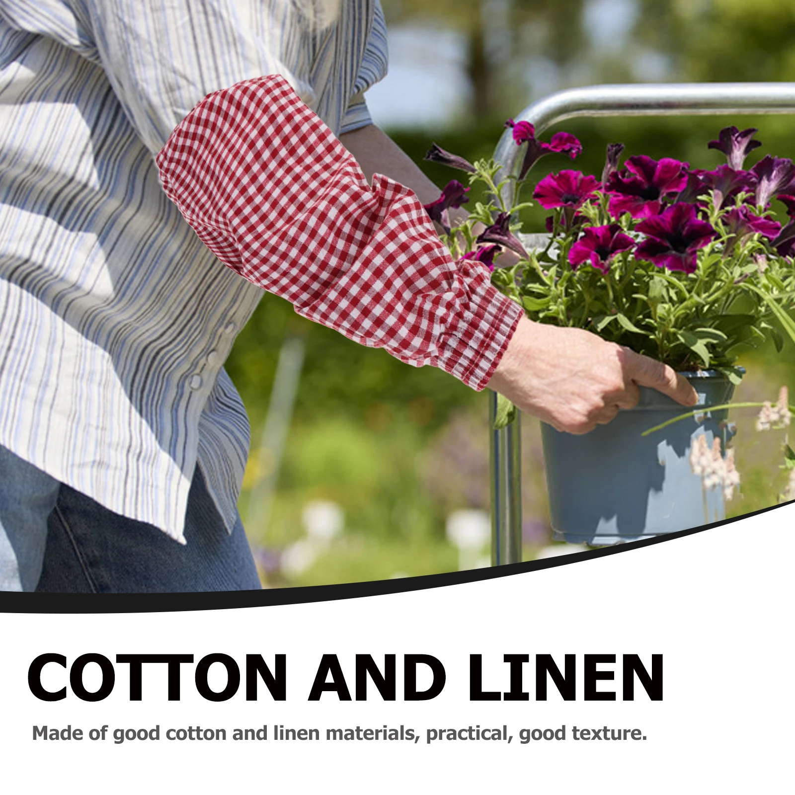 

Anti-Fouling Oversleeves Kitchen Oilproof Arm Sleeves Gardening Work Protective Sleeve Reusable Cotton Linen for Office