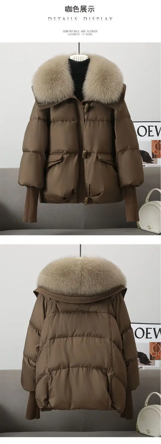 Frauen Winter Daunen Baumwolle Jacke 2025, Neue Frauen Warme Dicke Baumwolle Mantel Größere Pelz Kragen Baumwolle Gefütterte Jacke Frauen Parka Mantel – Detail 6