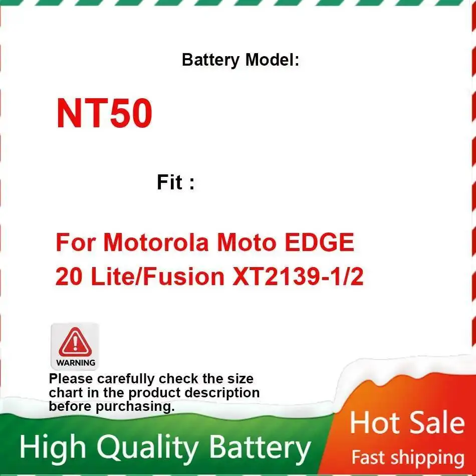 

Environmentally Friendly 5000Mah For Motorola Moto Edge 20 Lite Fusion XT2139-1 2 NT50 Mobile Phone Battery