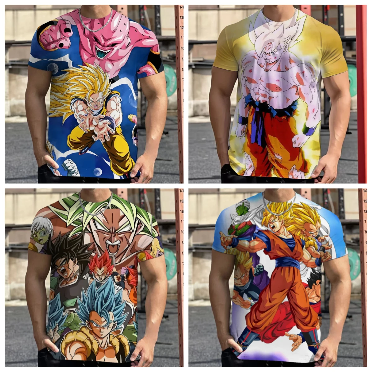 

Summer Hot-selling Japanese Animation Dragon Ball Goku Super Saiyan Print T-shirt Men's Retro Washed Top Harajuku Children's Top