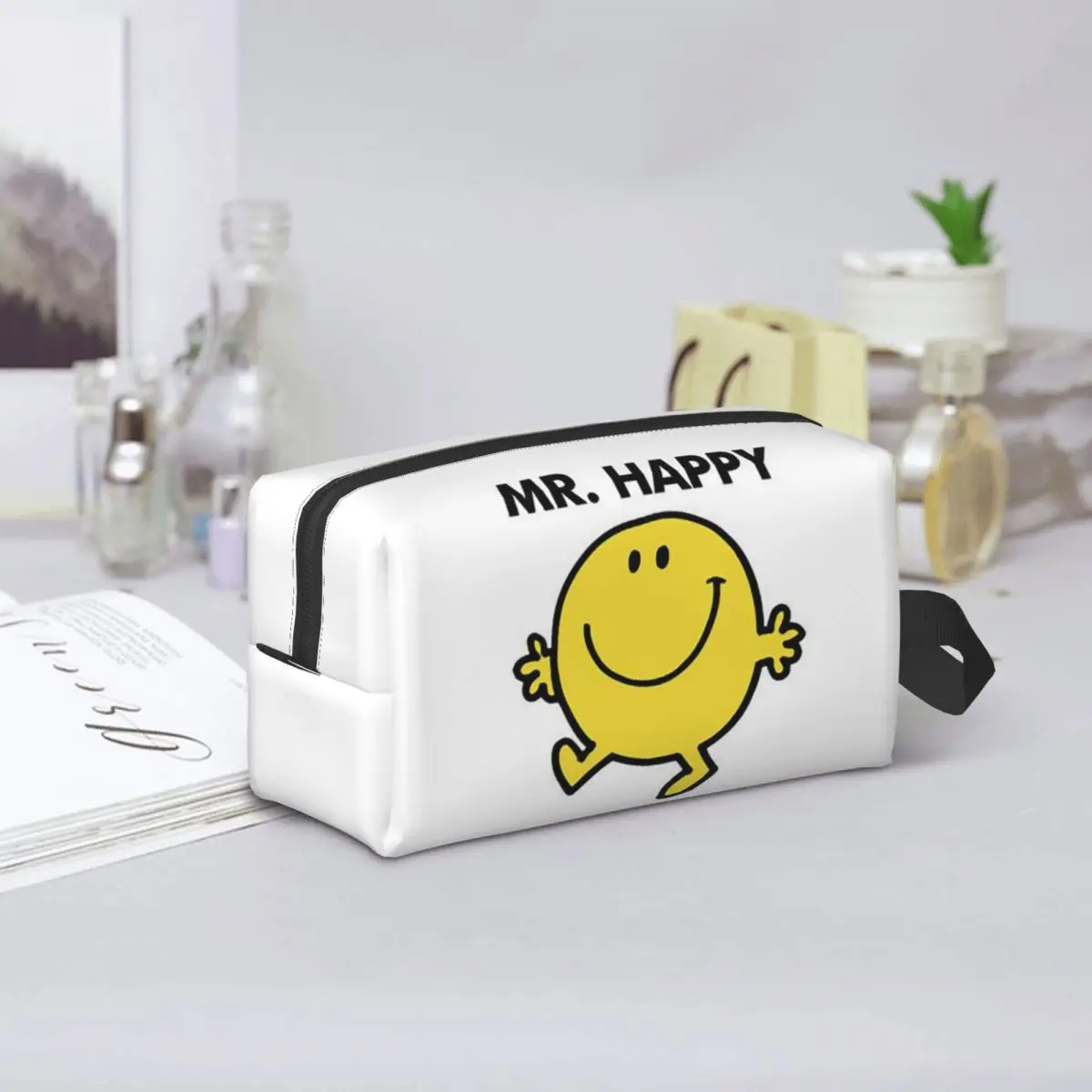 Mr. Men Cute Little Miss Popular Makeup Bag Cosmetic Organizer Storage Dopp Kit Toiletry Cosmetic Bag for Women Beauty Travel
