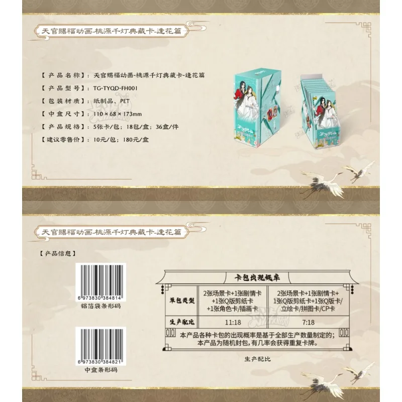 Heaven Official's Blessing Card Novel Anime Tian Guan Ci Fu Encountering Flowers Chapter Character Fans Hobbies Collection Gifts