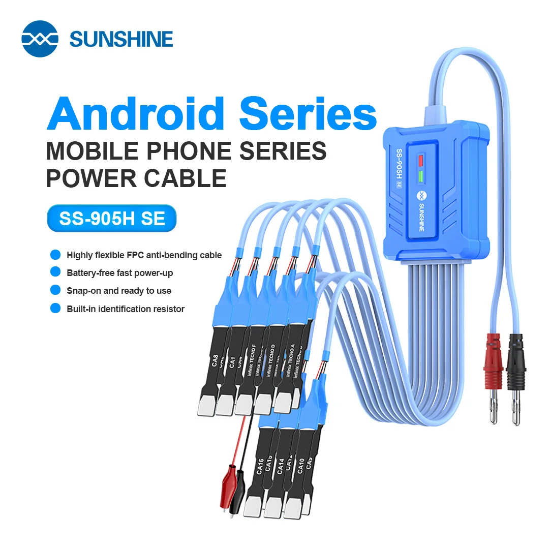 

Кабель питания SUNSHINE SS-905H SE для ремонта iPhone Android с функцией активации активации и идентификации батареи