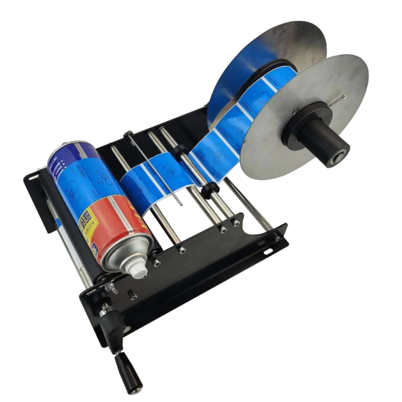 Máquina etiquetadora de botellas redonda Manual, etiquetadora de pegatinas adhesivas con mango, tarro pequeño, etiquetas de papel de plástico,