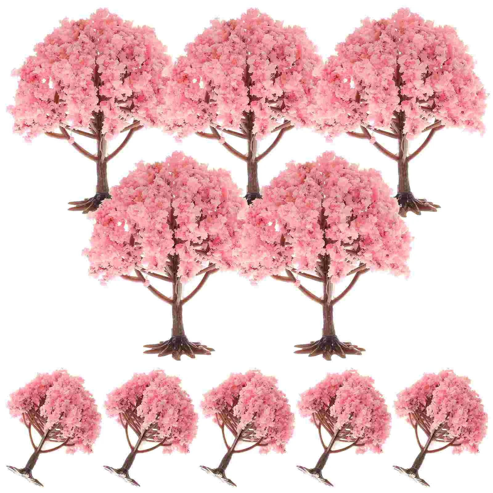 10 Pcs Architectural Tree Model Small Artificial Plants Faux Indoor Mini Trees for Crafts Fake Photo Prop