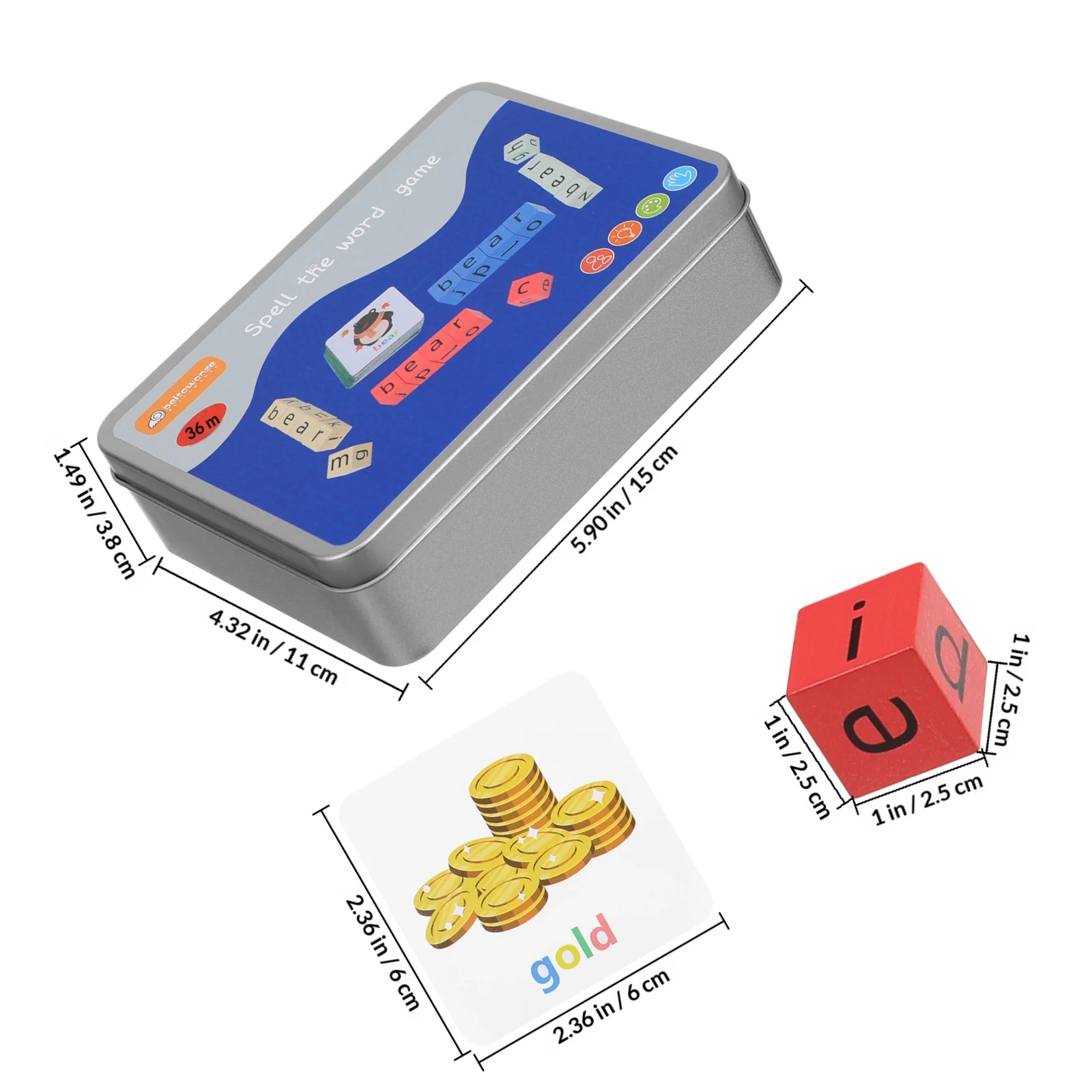 1Set Letter Game Houten blokken Spelling Game Kinderen Letter Matching Educatief Alfabet Woordbouwspeelgoed voor thuisschool