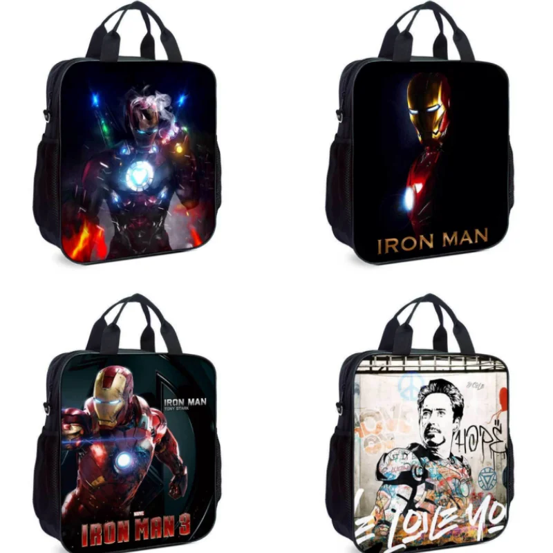 Marvel Iron Man primary and secondary school students cartoon anime fashion cool personality handbag large zipper file bag gift