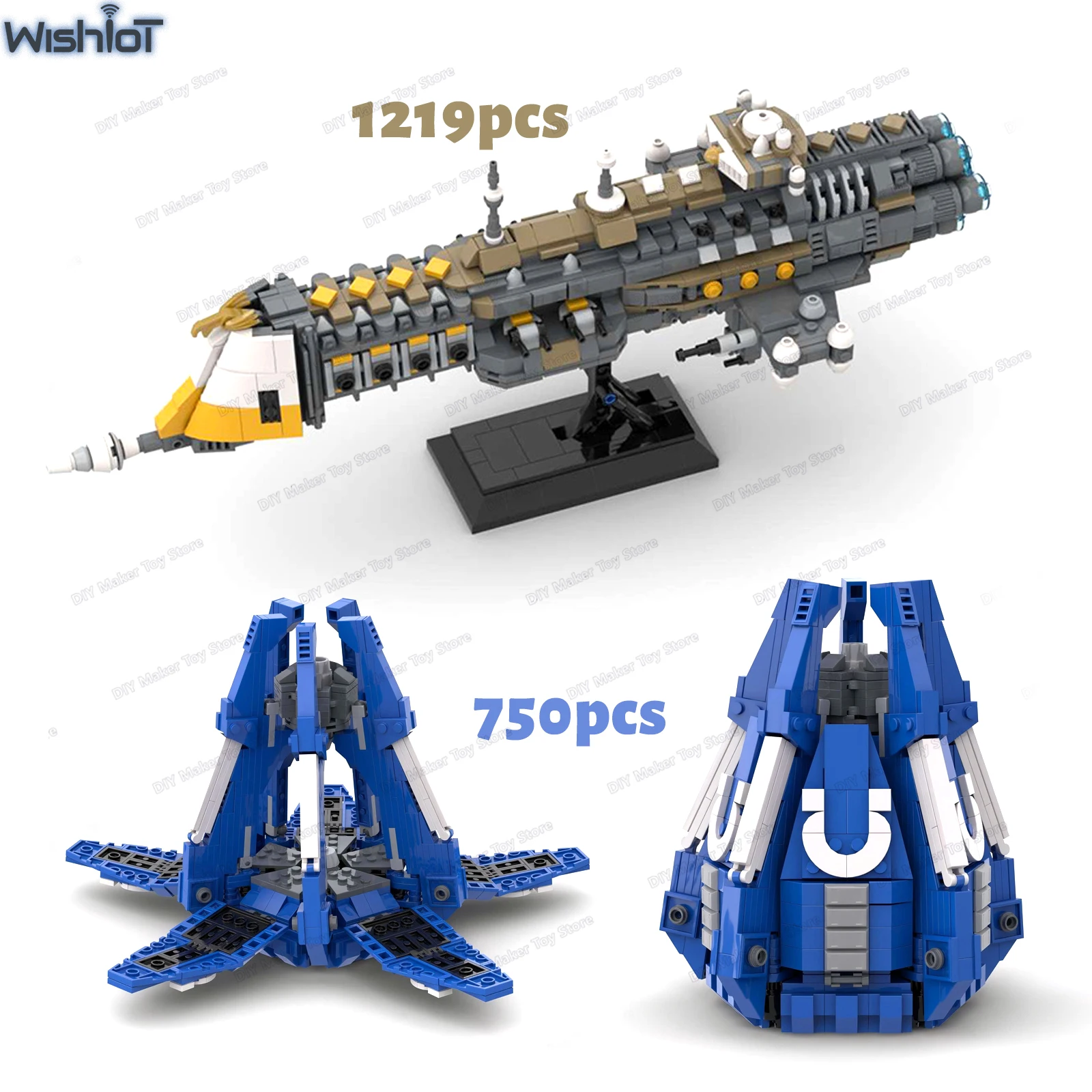

MOC Moon-class Cruiser Spaceship Drop Bay Hammer Battle Game Movie Building Blocks Transport Models Assembly Toy Kids Adult Gift