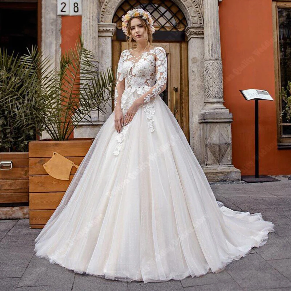 Elegant  Sleeveless Sweetheart Collar Tulle Wedding Dresses Bridal Gowns Palace Wedding Dress Hems Mopping Length Vestidos 2024