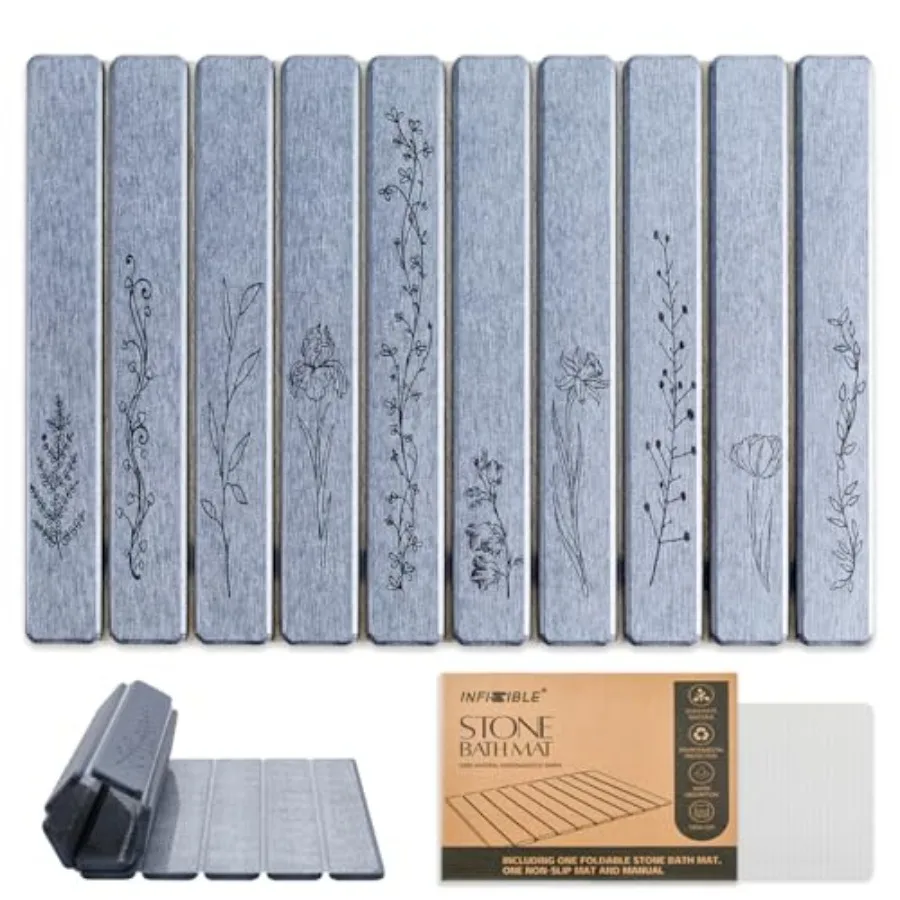 

Складной каменный коврик для ванной 24x16, супервпитывающий, из диатомитовой земли, большой, быстросохнущий, нескользящий, для сушки, размер M