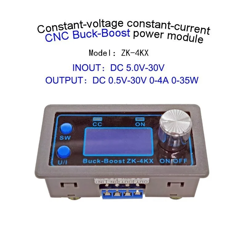 ZK-4KX DC DC Buck Boost Converter CC CV 0.5-30V 4A 5V 6V 12V 24V Power Module Verstelbare Gereglementeerde laboratorium voeding