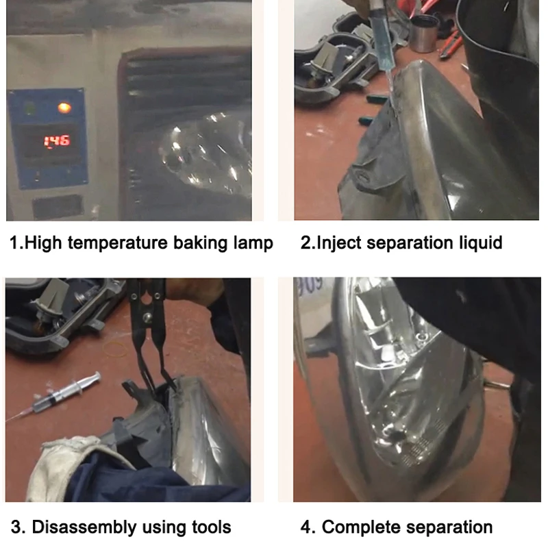 Headlight Disassembly 500ml Car Cold Glue Separation Liquid Lamp Replacement Sealant Glue Headlamp Restoration Kit Auto Detail