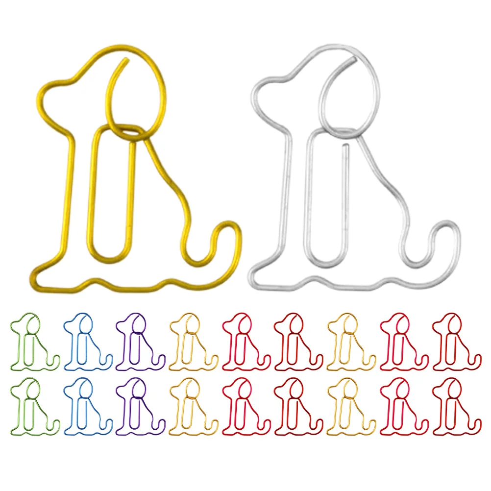 30 Pcs Dog Paper Clip Mini Clips Paperclips for Office Animal Pin Cute Metal Fun