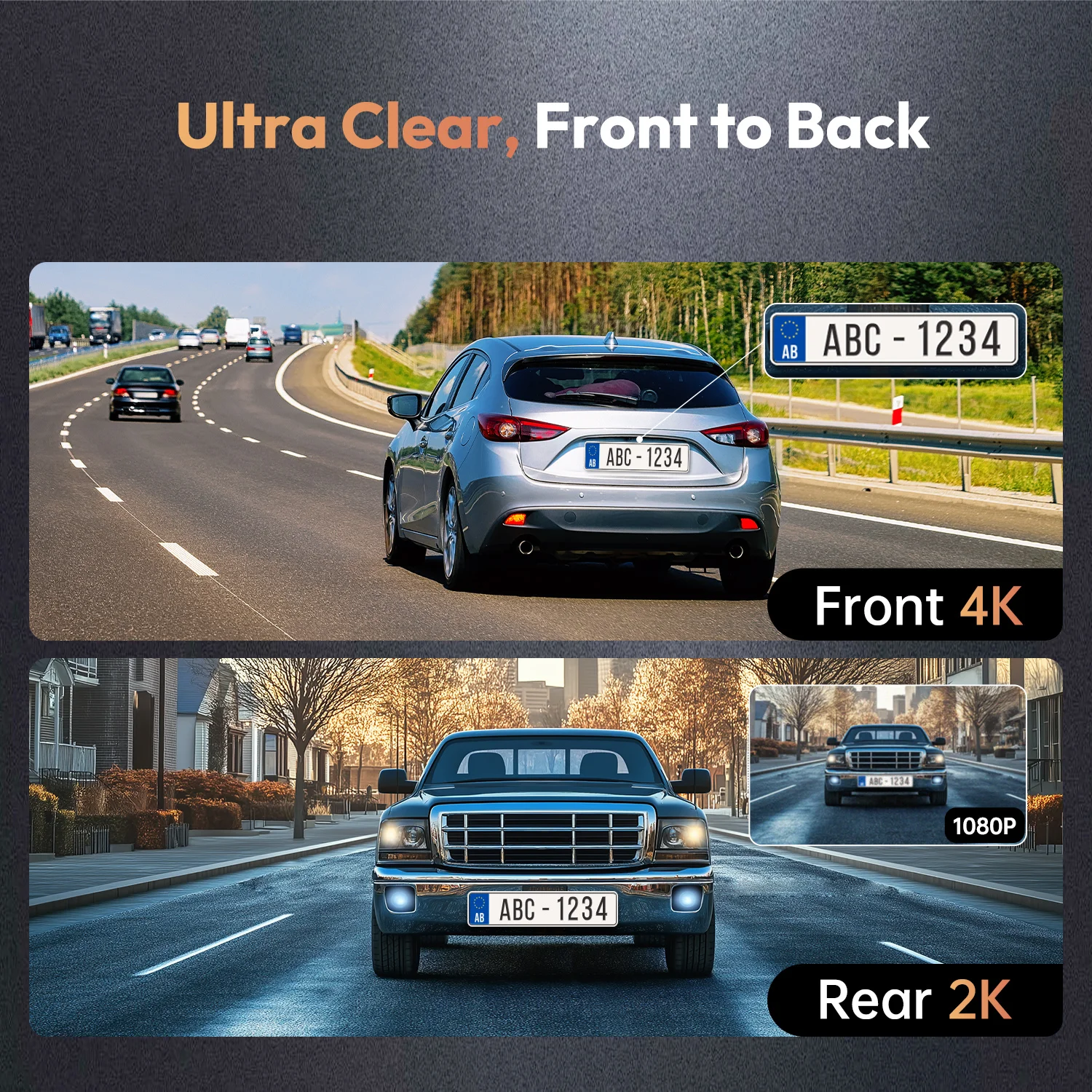 Botslab G980H Pro Dash Camera, Night Driving Safety, 4K Clear Vision, AI Hazard Detection